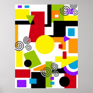 Abstrakt geometrisk målning poster