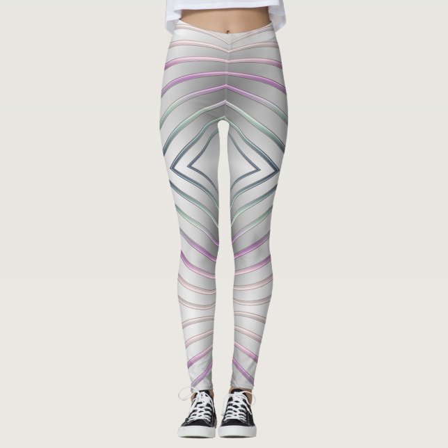 abstrakt geometrisk metallisk textur leggings (Framsida)