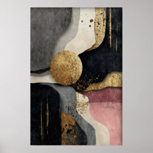 Abstrakt geometrisk minimalistisk tryck, Boho Poster