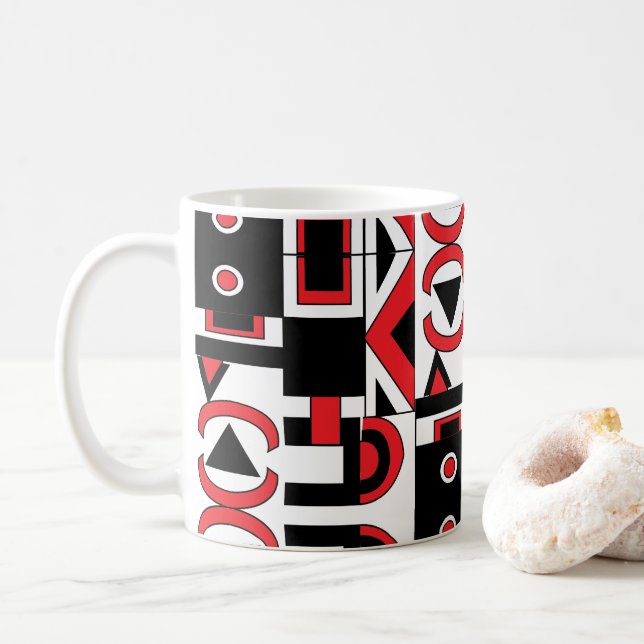 Abstrakt Geometrisk Modern Cool Kaffemugg (Med munk)