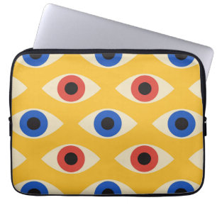 Abstrakt geometrisk modern djävulsöga-mönster laptop fodral