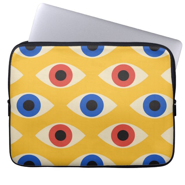 Abstrakt geometrisk modern djävulsöga-mönster  laptop fodral (Framsidan)