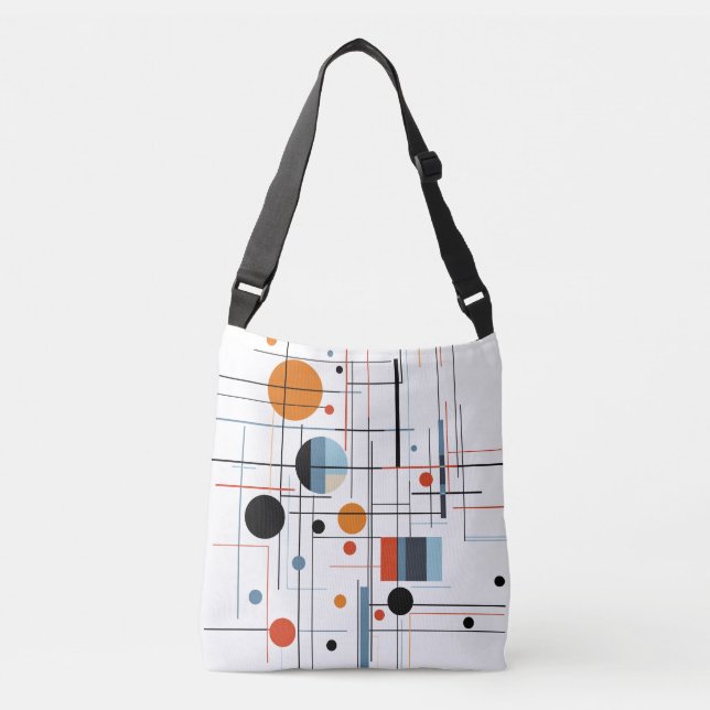Abstrakt geometrisk modern minimalistiska linjer axelväska (Framsida)