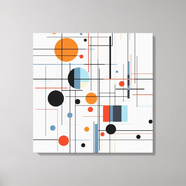 Abstrakt geometrisk modern minimalistiska linjer canvastryck (Framsida)