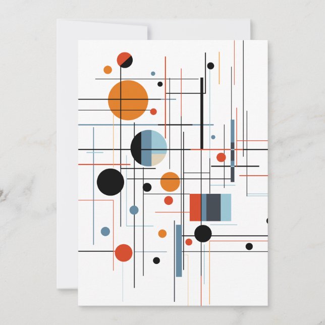 Abstrakt geometrisk modern minimalistiska linjer julkort (Framsida)