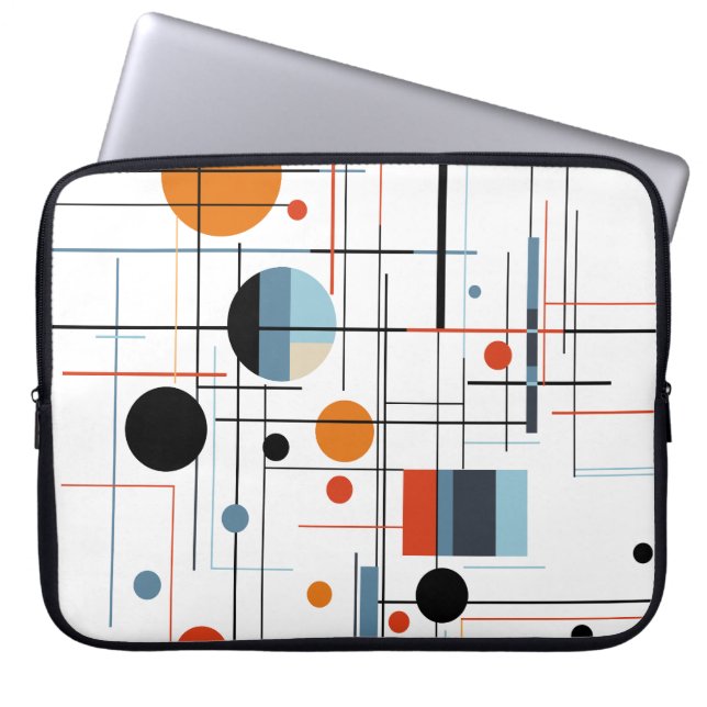 Abstrakt geometrisk modern minimalistiska linjer laptop fodral (Framsidan)