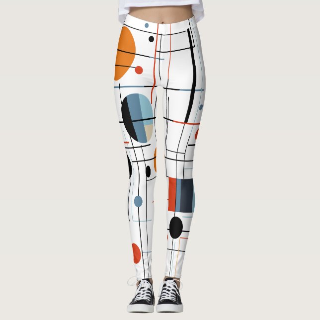 Abstrakt geometrisk modern minimalistiska linjer leggings (Framsida)