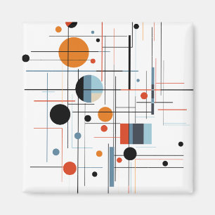 Abstrakt geometrisk modern minimalistiska linjer magnet