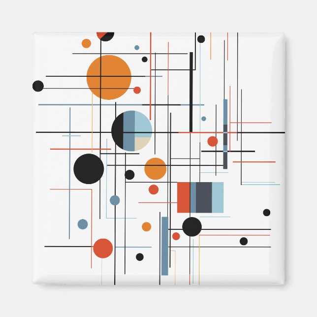 Abstrakt geometrisk modern minimalistiska linjer magnet (Framsidan)