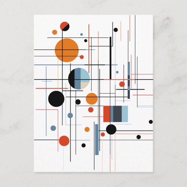 Abstrakt geometrisk modern minimalistiska linjer meddelande vykort (Framsida)