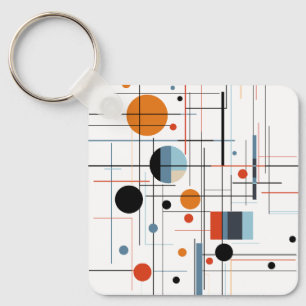 Abstrakt geometrisk modern minimalistiska linjer nyckelring