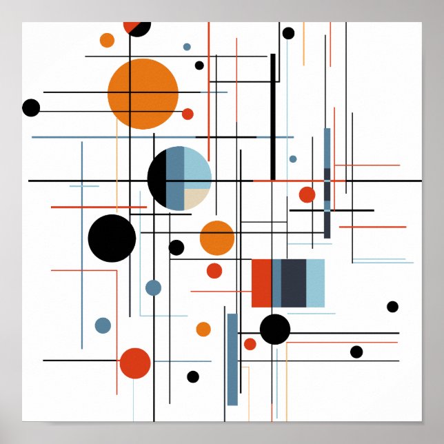 Abstrakt geometrisk modern minimalistiska linjer poster (Framsidan)