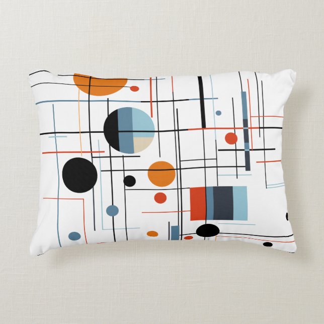 Abstrakt geometrisk modern minimalistiska linjer prydnadskudde (Framsidan)
