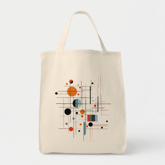 Abstrakt geometrisk modern minimalistiska linjer tygkasse (Framsidan)