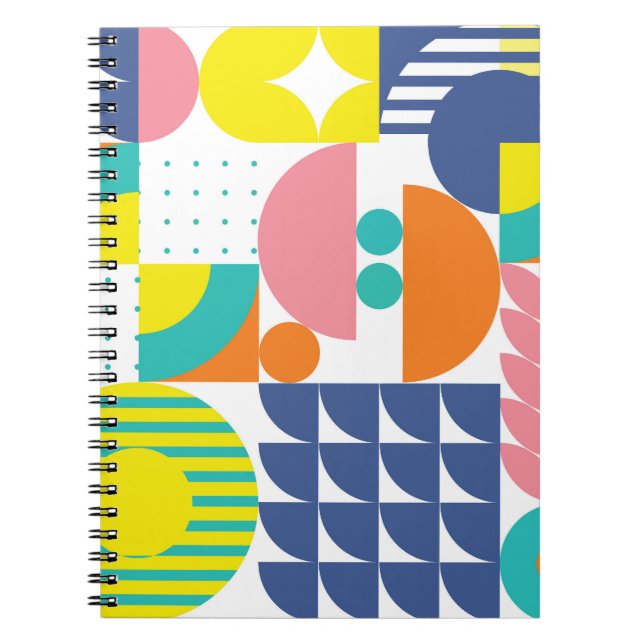 Abstrakt geometrisk, moderna vintageformer. anteckningsbok (Framsidan)