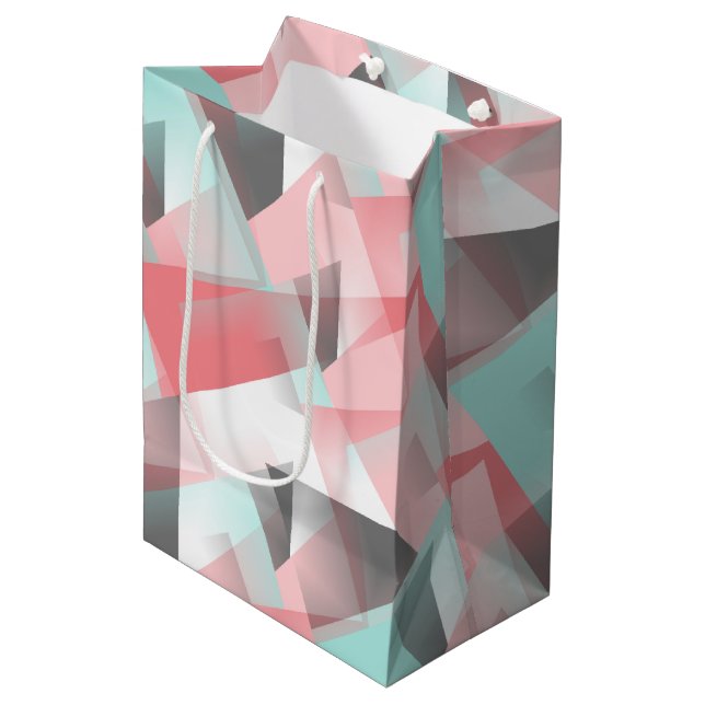 Abstrakt Geometrisk Modernt Mönster Presentpåse (Framsidan Vinklad)