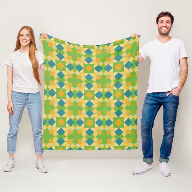 Abstrakt geometrisk mönster fleecefilt (På plats)