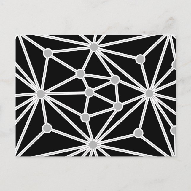 Abstrakt geometrisk mönster - grå och vit. meddelande vykort (Framsida)