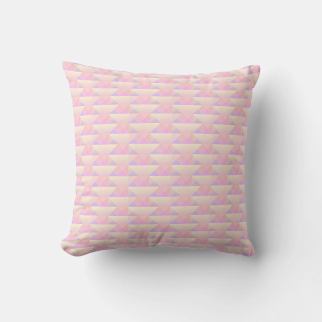Abstrakt geometrisk mönster i rosa nyanser kudde (Framsida)