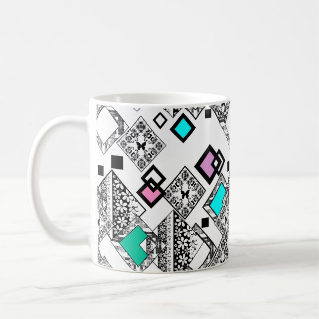 Abstrakt geometrisk mönster kaffemugg (Vänster)