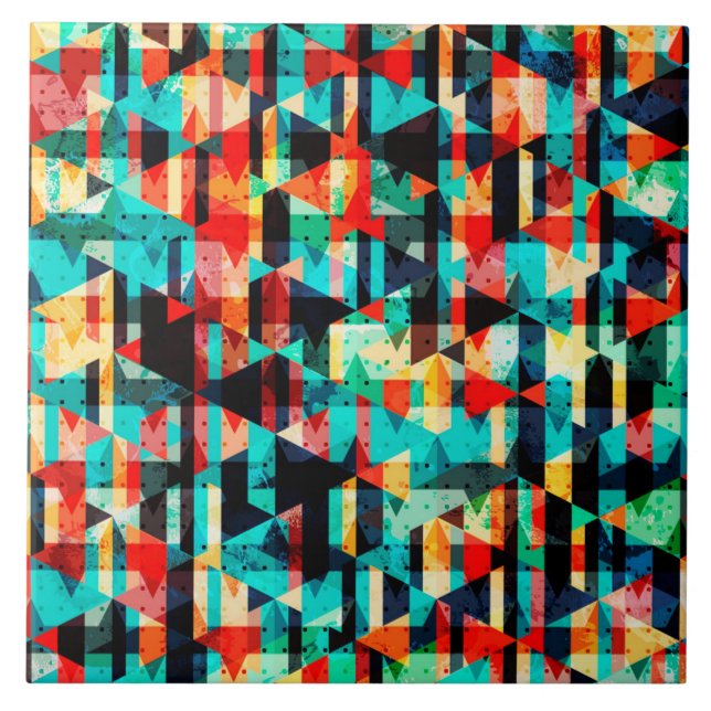 Abstrakt geometrisk mönster kakelplatta (Framsidan)