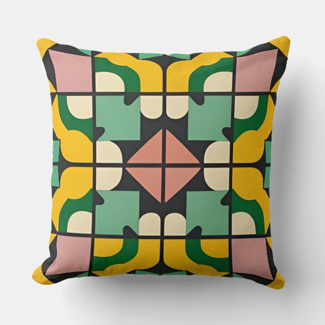 Abstrakt geometrisk mönster kudde (Framsida)