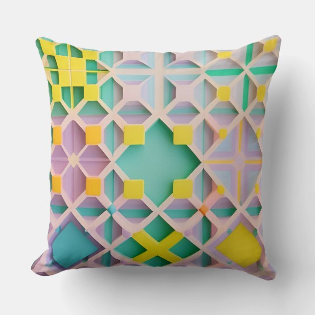 Abstrakt geometrisk mönster kudde (Framsida)