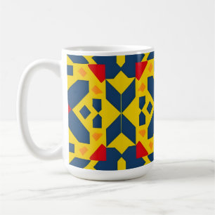 Abstrakt geometrisk mönster med livfulla färger kaffemugg