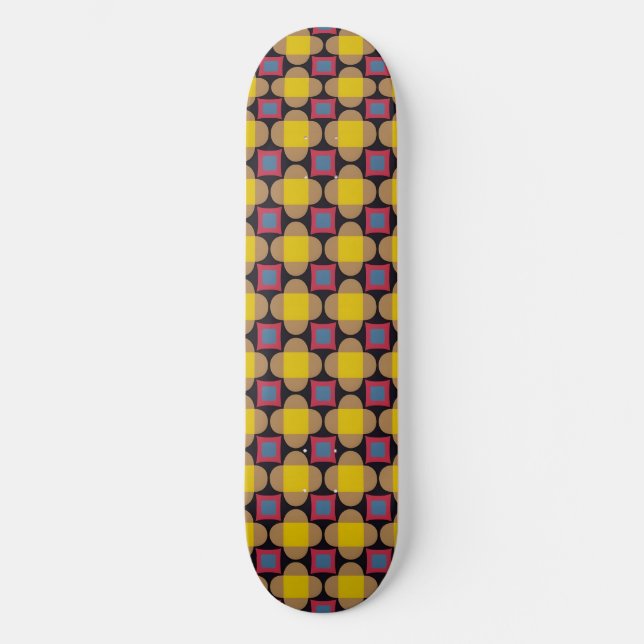 Abstrakt geometrisk mönster mini skateboard bräda 18,5 cm (Framsida)