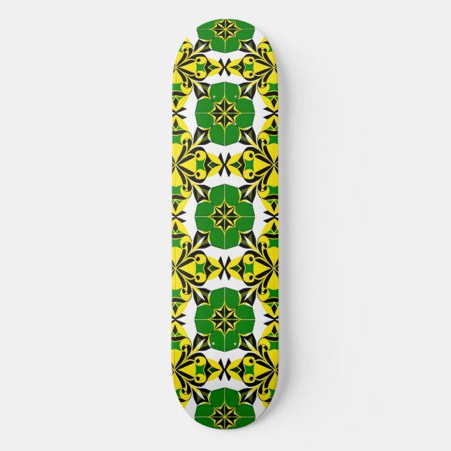 Abstrakt geometrisk mönster mini skateboard bräda 18,5 cm (Framsida)