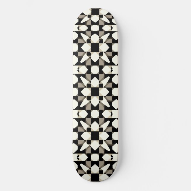 Abstrakt geometrisk mönster mini skateboard bräda 18,5 cm (Framsida)