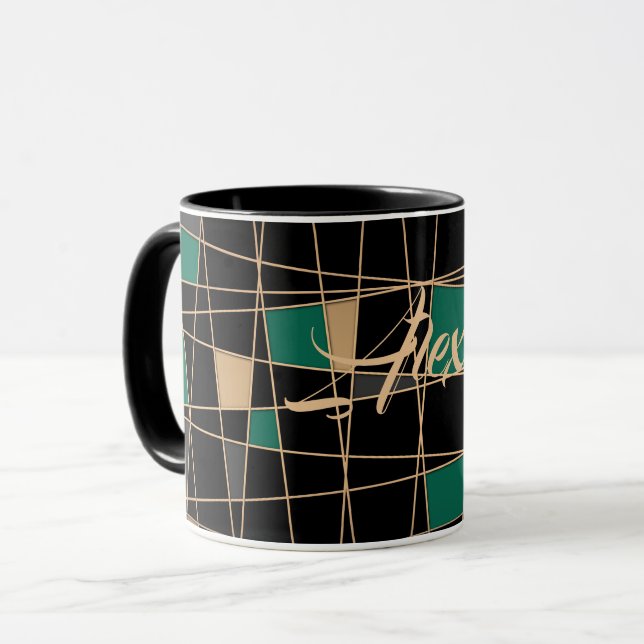 Abstrakt geometrisk mönster mugg (Framsida vänster)