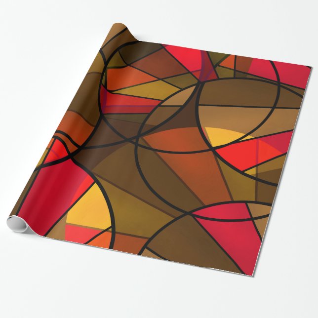 Abstrakt geometrisk mönster presentpapper (Utrullad)
