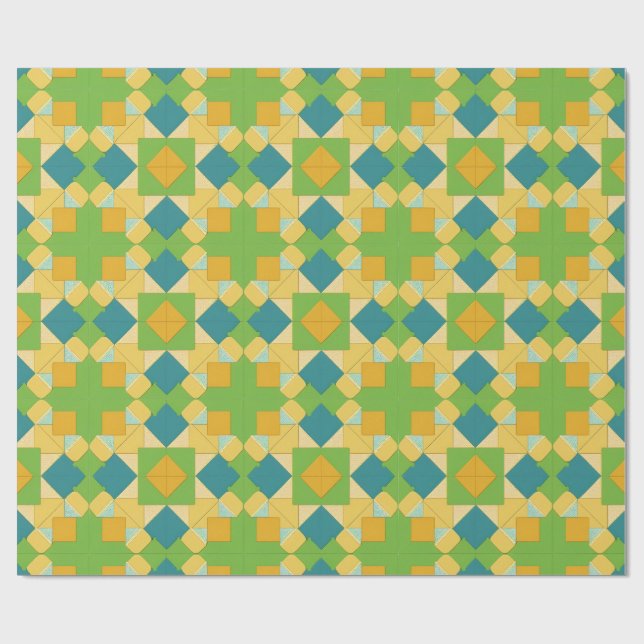Abstrakt geometrisk mönster presentpapper (Platt)