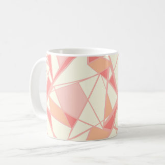 Abstrakt geometrisk mönster rosa beige kaffemugg