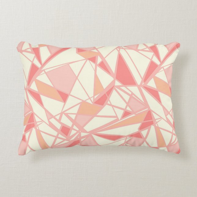 Abstrakt geometrisk mönster rosa beige prydnadskudde (Framsidan)