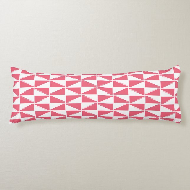 Abstrakt geometrisk mönster rosa kroppskudde (Framsidan)