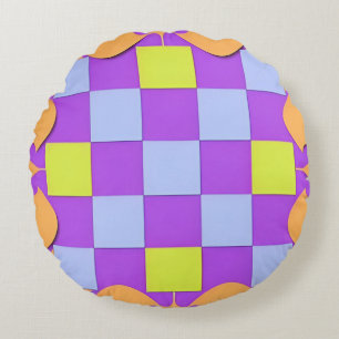 Abstrakt geometrisk mönster rund kudde