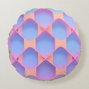 Abstrakt geometrisk mönster rund kudde