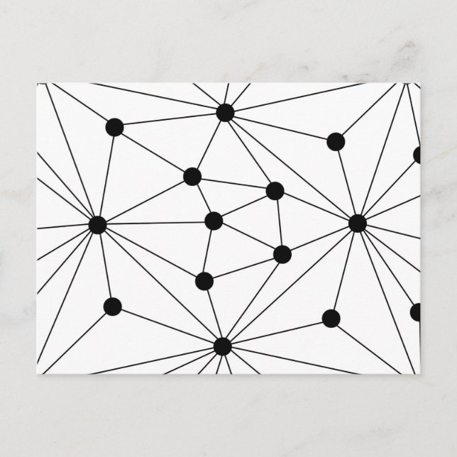 Abstrakt geometrisk mönster - svart och vitt. meddelande vykort (Framsida)