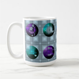 Abstrakt geometrisk mönster väggklocka kaffemugg