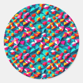 Abstrakt geometrisk mönsterdesign 14 - Klistermärk Runt Klistermärke