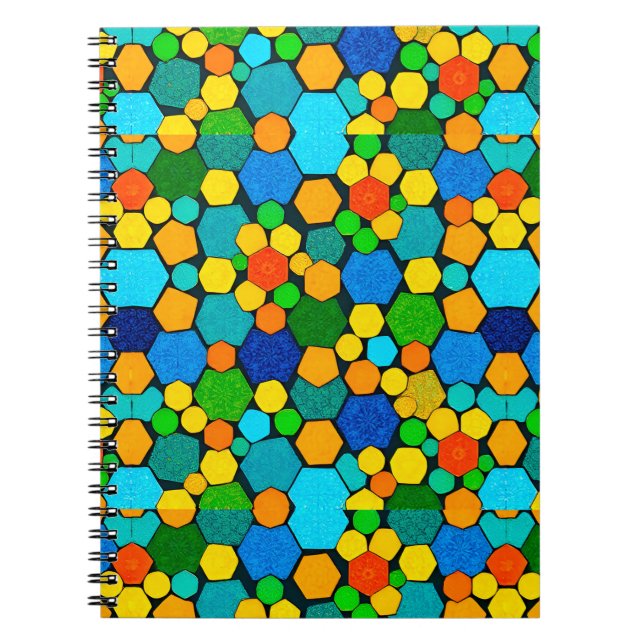 Abstrakt geometrisk mosaikmönster anteckningsbok (Framsidan)