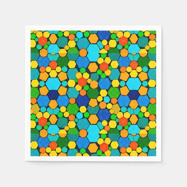 Abstrakt geometrisk mosaikmönster pappersservett (Framsidan)