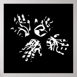 abstrakt geometrisk palmhand poster