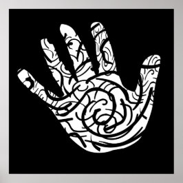 abstrakt geometrisk palmhand poster