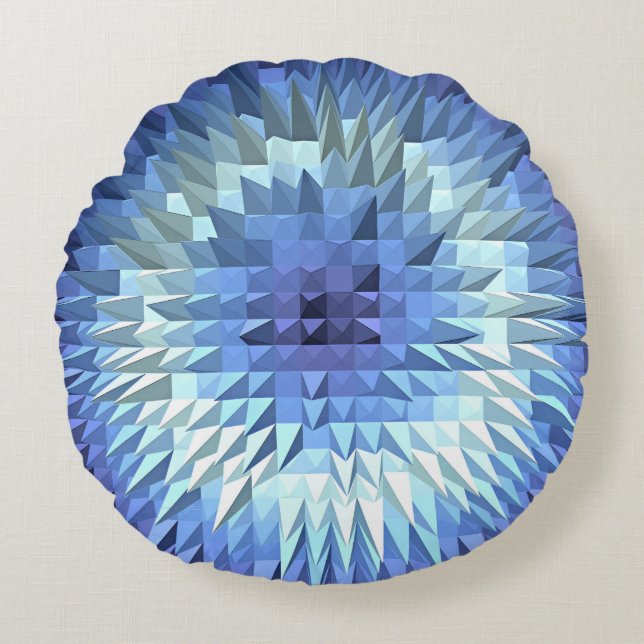 abstrakt geometrisk poligonalstruktur rund kudde (Framsidan)