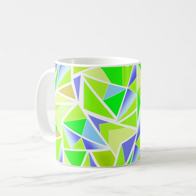 Abstrakt, geometrisk, polygonal kaffemugg (Framsida vänster)