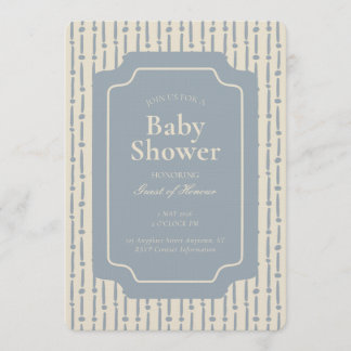 Abstrakt geometrisk rand Könsneutral blå Inbjudningar