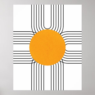 Abstrakt Geometrisk Regnbåge, Sol Minimalistisk Bå Poster